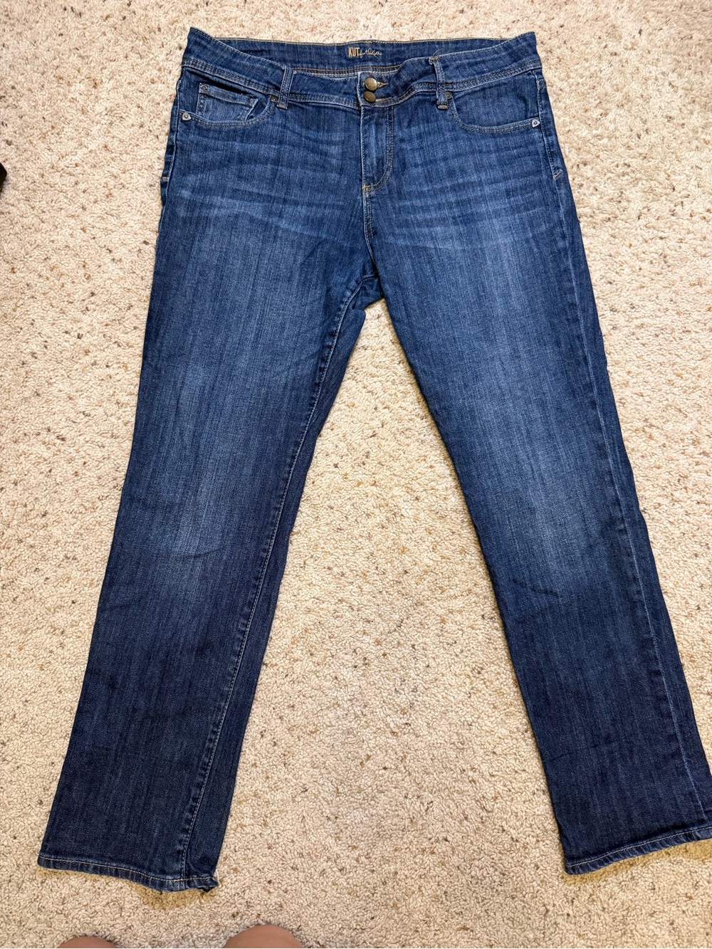 KUT from the Kloth Straight Leg Double Button Jeans Opulent Size 14
